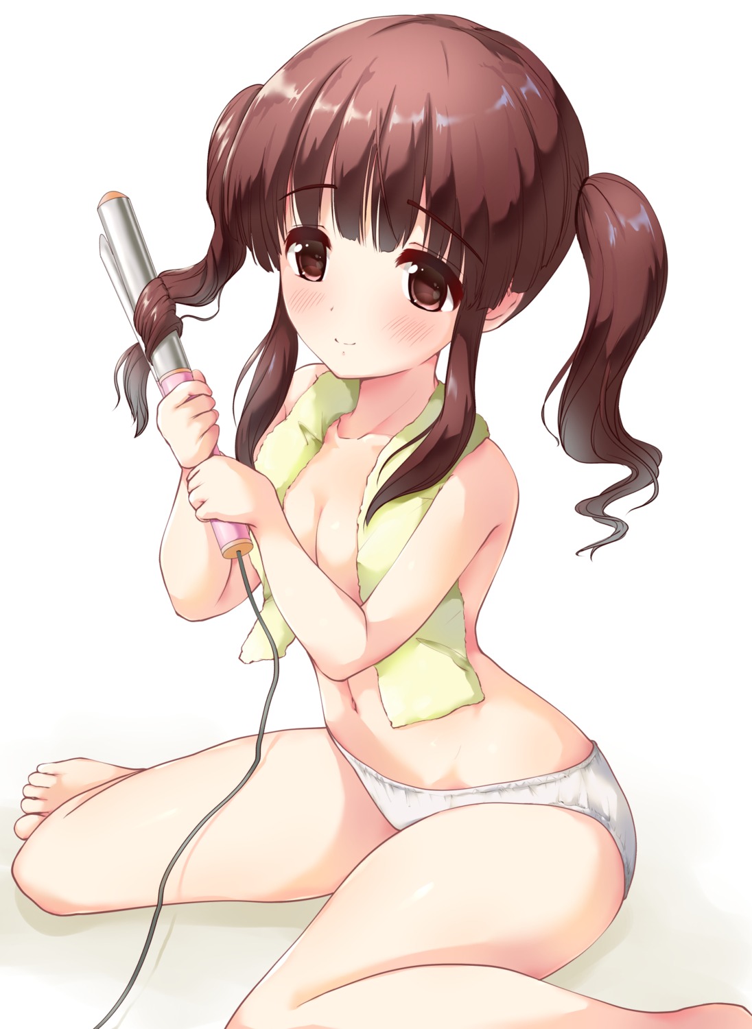 kuroba_aki ogata_chieri pantsu the_idolm@ster the_idolm@ster_cinderella_girls topless towel