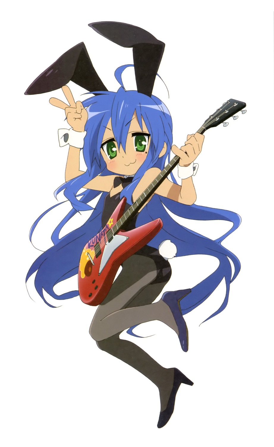 animal_ears bunny_ears bunny_girl guitar horiguchi_yukiko izumi_konata lucky_star pantyhose