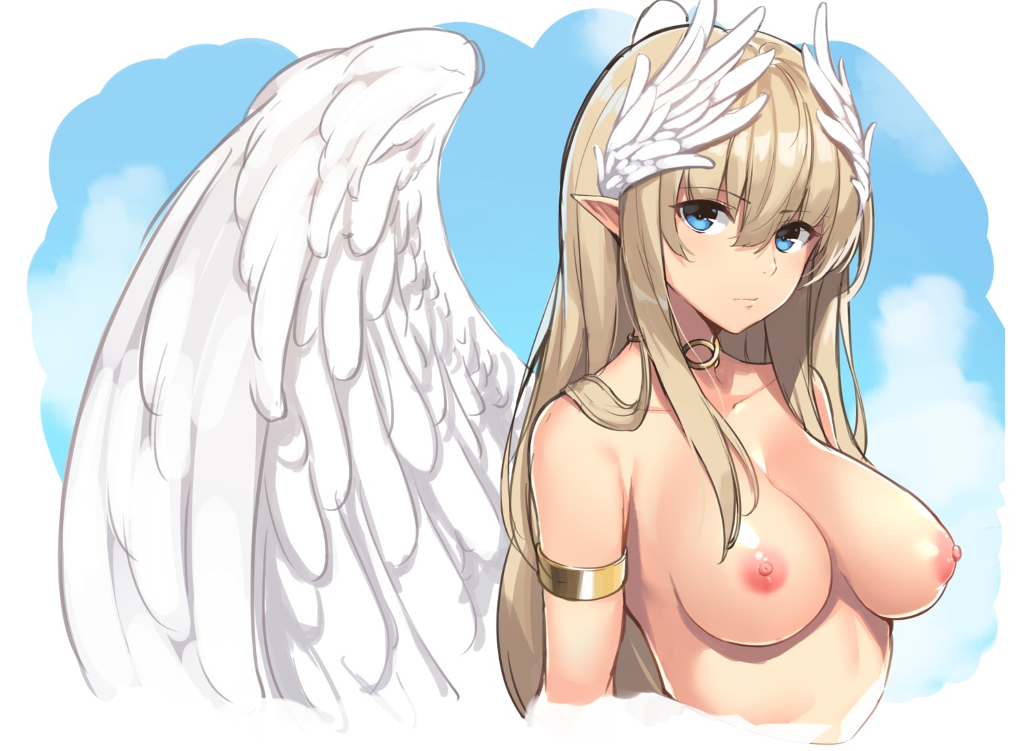 angel nipples suiroh topless wings