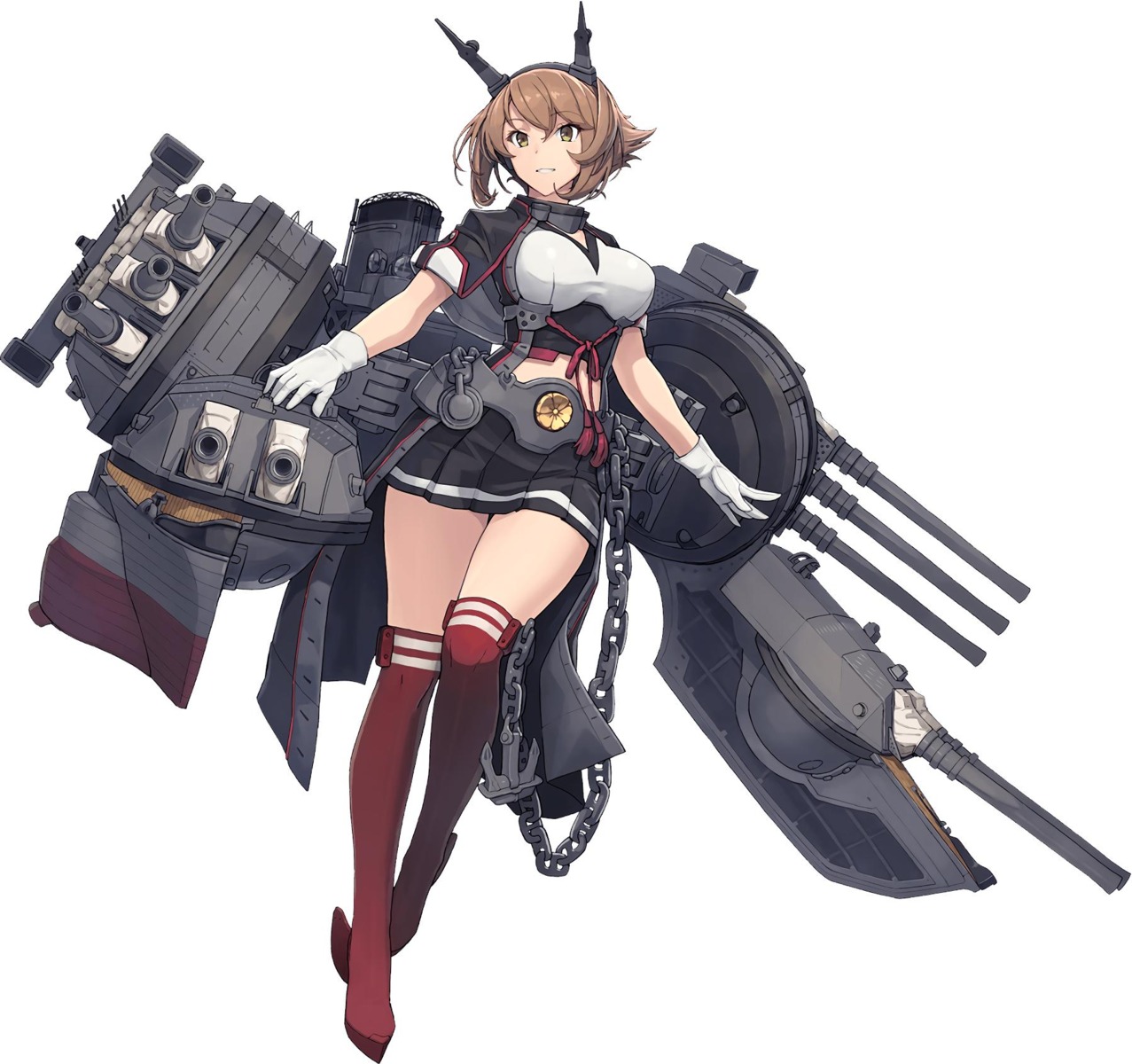 kantai_collection mutsu_(kancolle) shizuma_yoshinori thighhighs