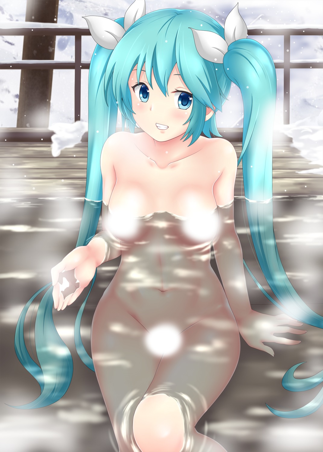 bathing censored hatsune_miku naked nendoroya vocaloid wet