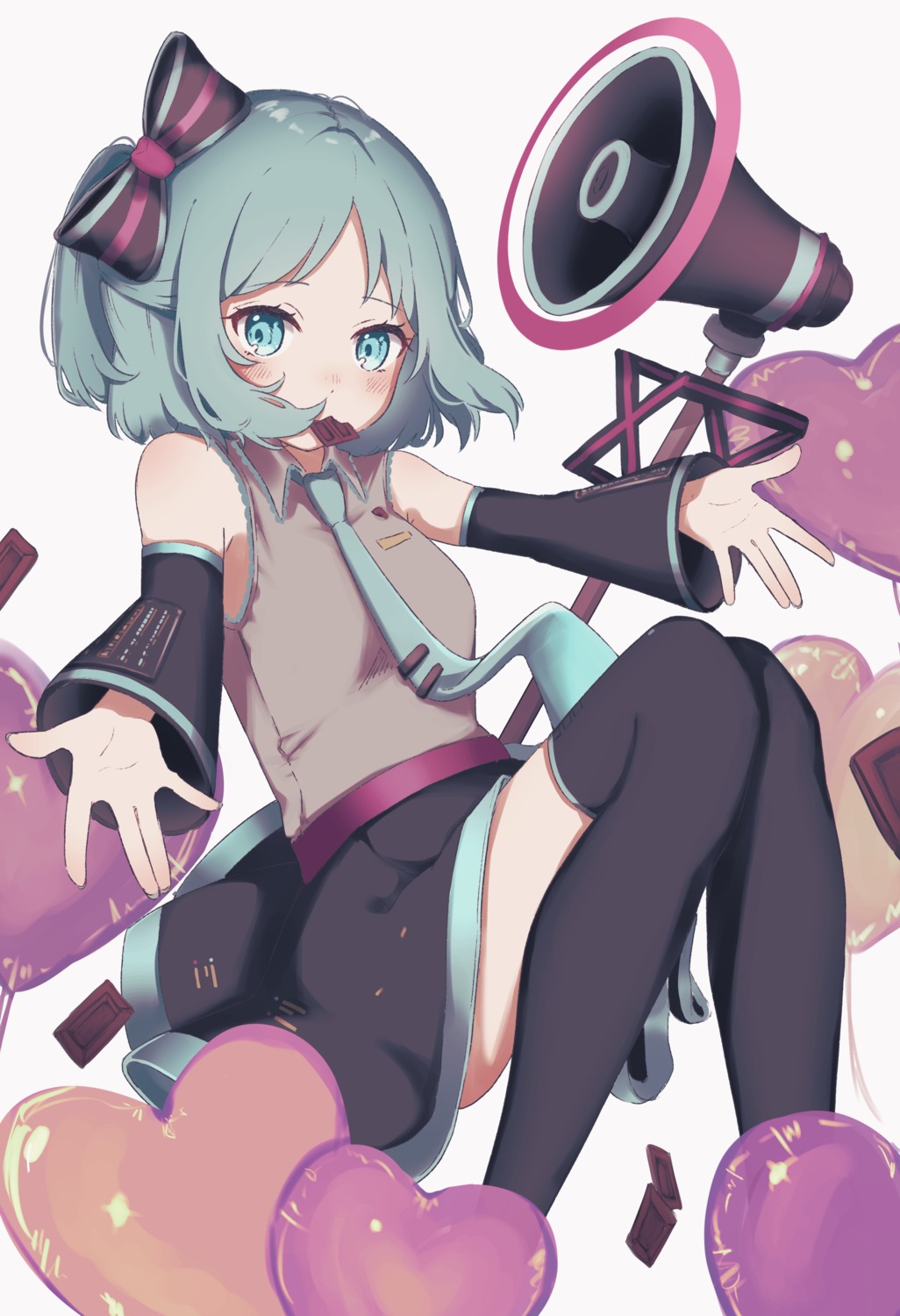 #compass cosplay hatsune_miku peta_ru skirt_lift thighhighs vocaloid