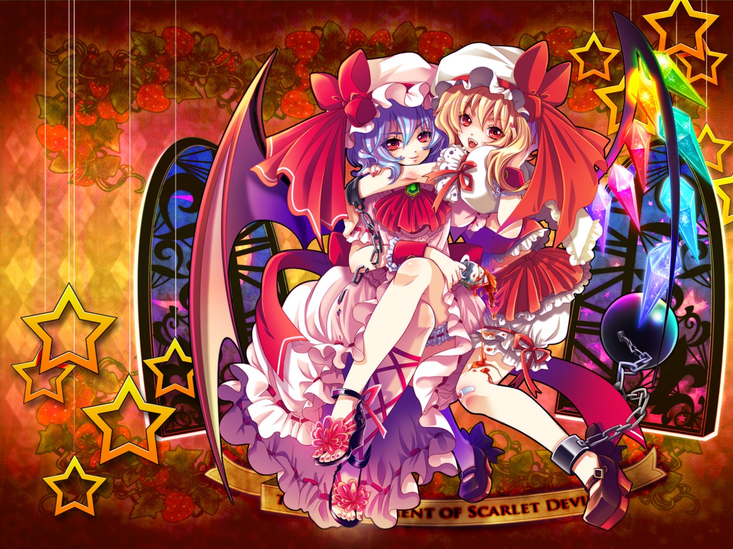 flandre_scarlet remilia_scarlet shima_tiyo touhou wallpaper