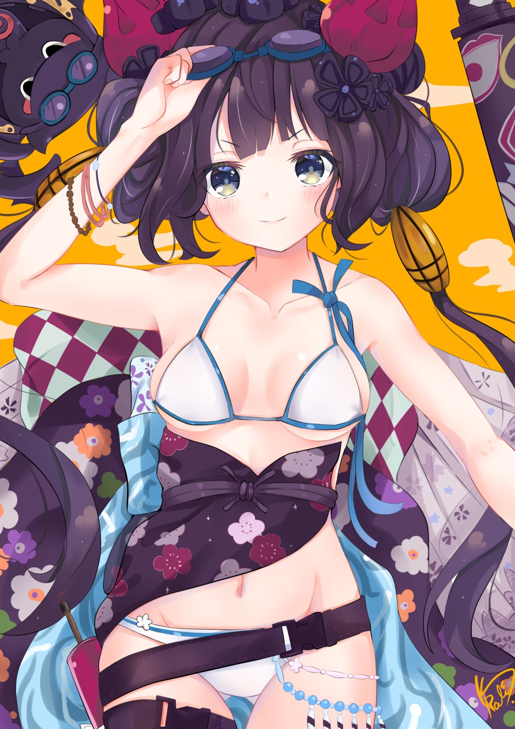 bikini fate/grand_order garter katsushika_hokusai_(fate) kuro_rakuda swimsuits