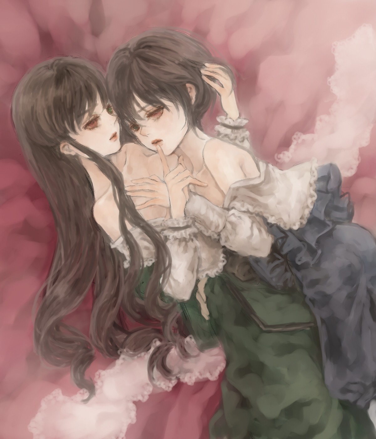 breast_grab heterochromia rozen_maiden souseiseki suiseiseki yukishiro yuri