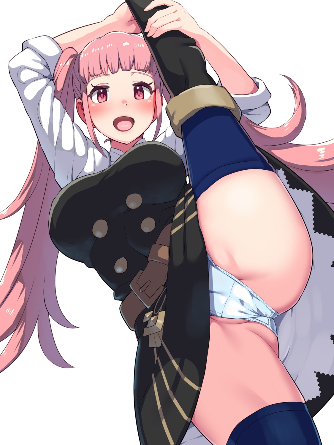 boris_(noborhys) cameltoe dress fire_emblem fire_emblem_three_houses hilda_valentine_goneril pantsu skirt_lift thighhighs