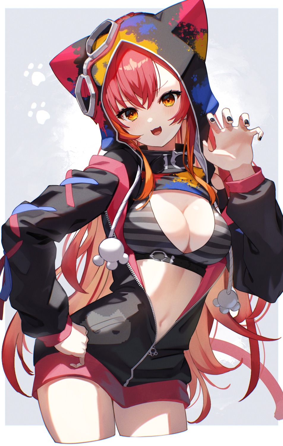 animal_ears bikini_top nekomimi nekota_tsuna open_shirt scottie swimsuits tail vspo!