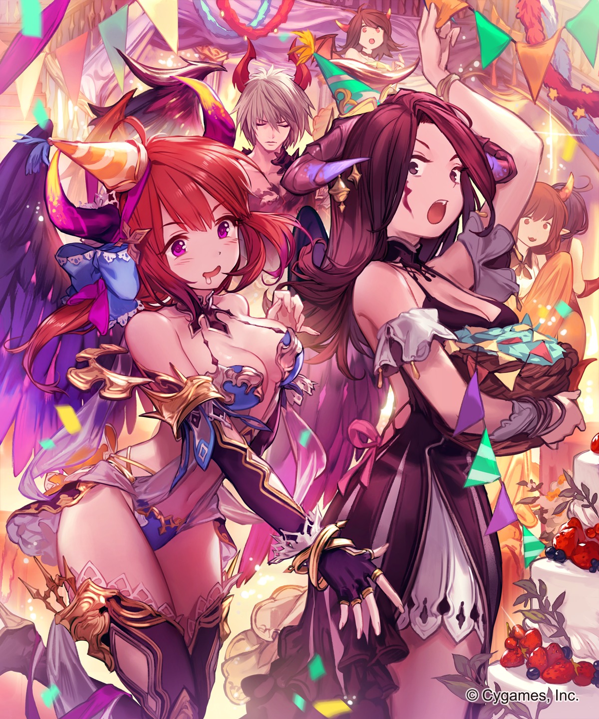 bikini_armor cleavage dress horns lee_hyeseung shingeki_no_bahamut thighhighs wings