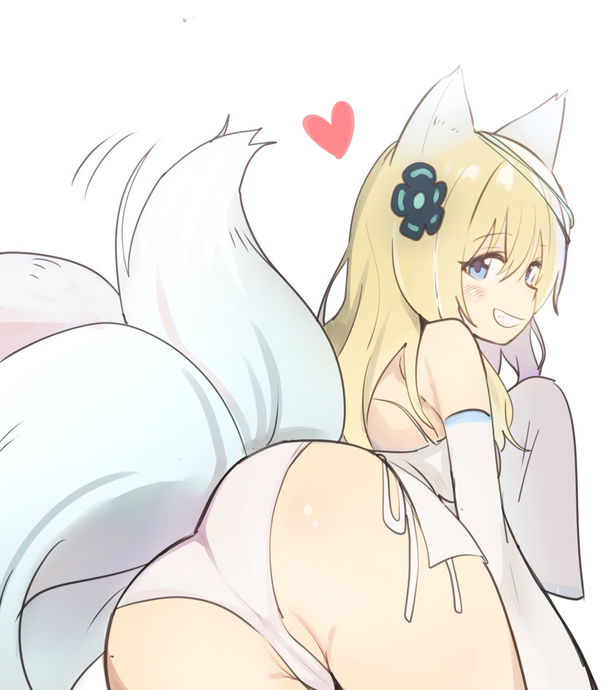 animal_ears ass cameltoe kitsune luke_(dydansgur) pantsu tail