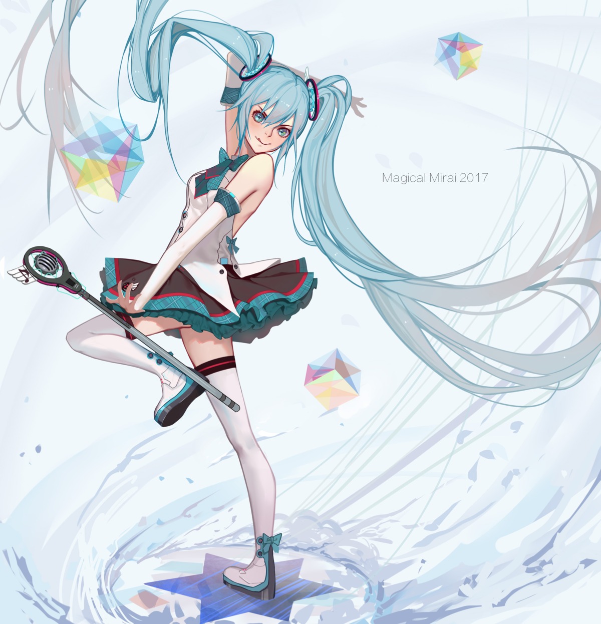 hatsune_miku iron_(2486886134) magical_mirai thighhighs vocaloid