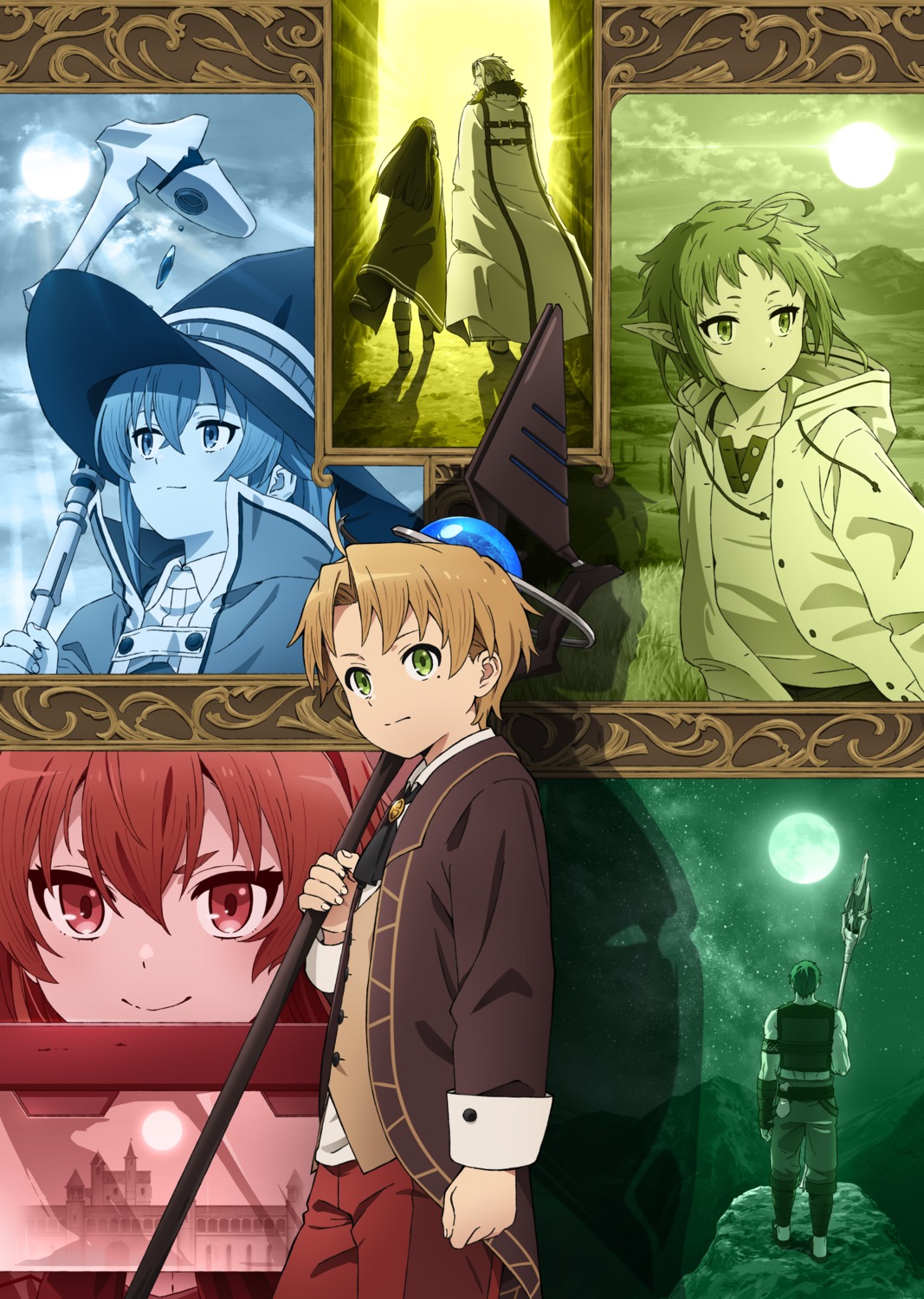 elf eris_boreas_greyrat mushoku_tensei pointy_ears roxy_migurdia rudeus_greyrat sylphiette weapon witch