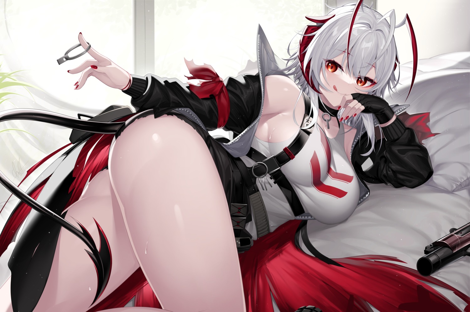 arknights horns izulizuru tail w_(arknights)