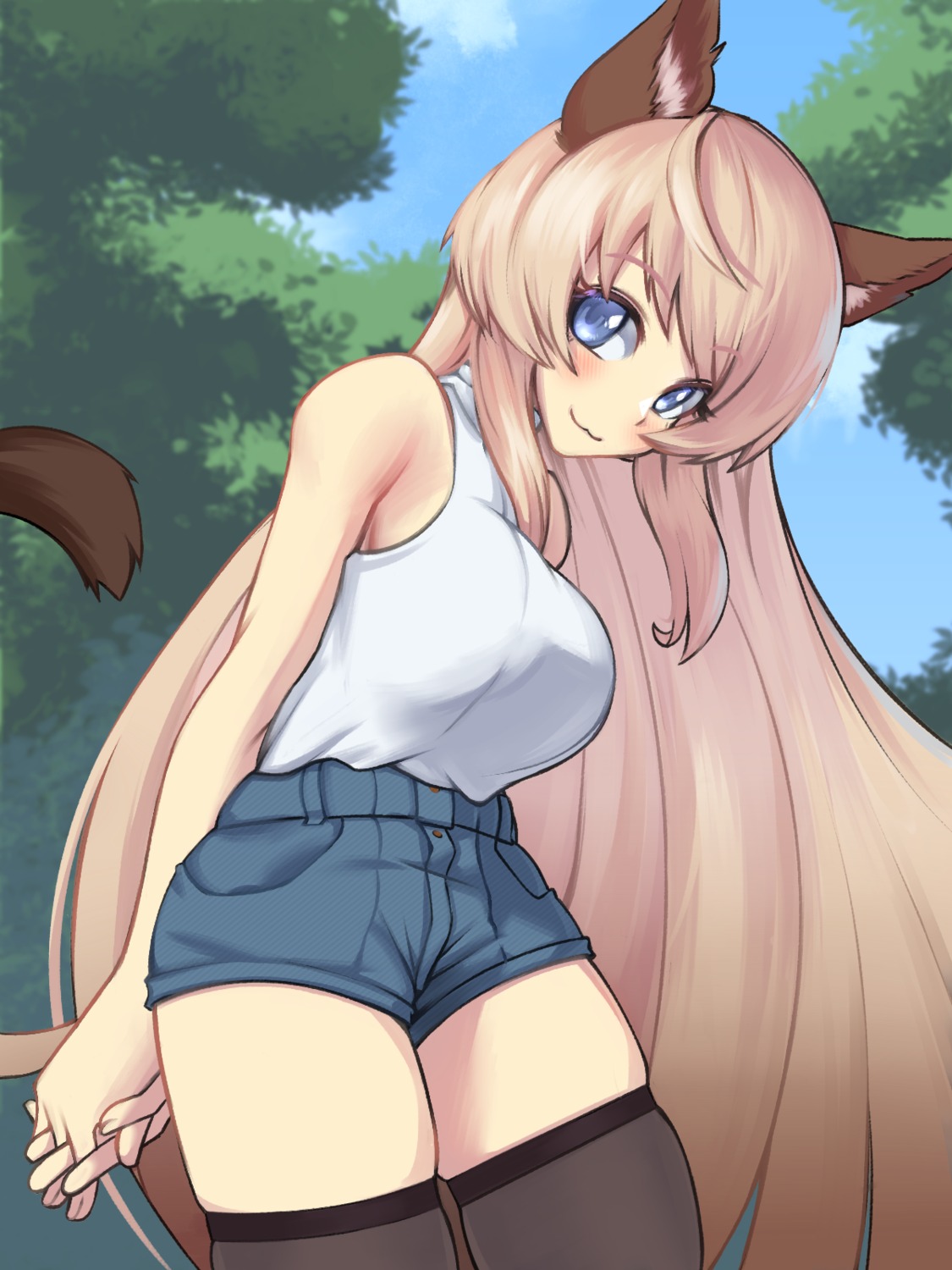 animal_ears nekomimi tagme tail thighhighs