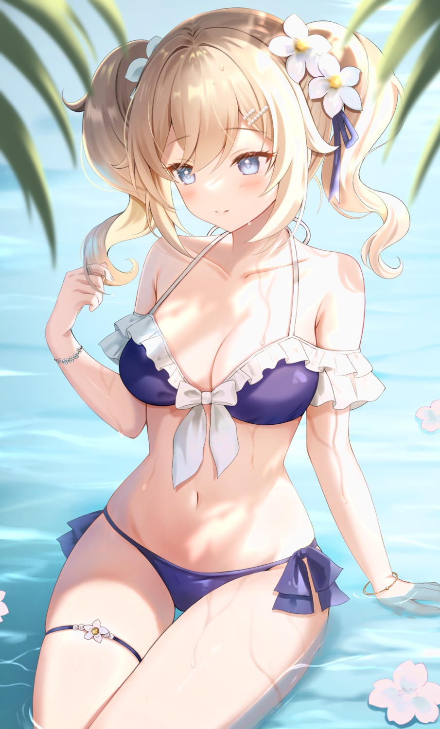 barbara_(genshin_impact) bikini garter genshin_impact nasii swimsuits wet