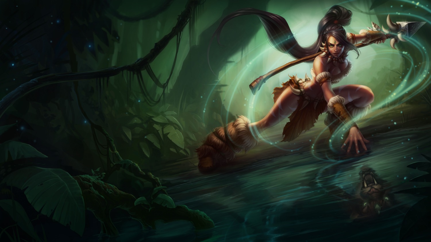 bikini_top cleavage league_of_legends swimsuits tagme tattoo weapon