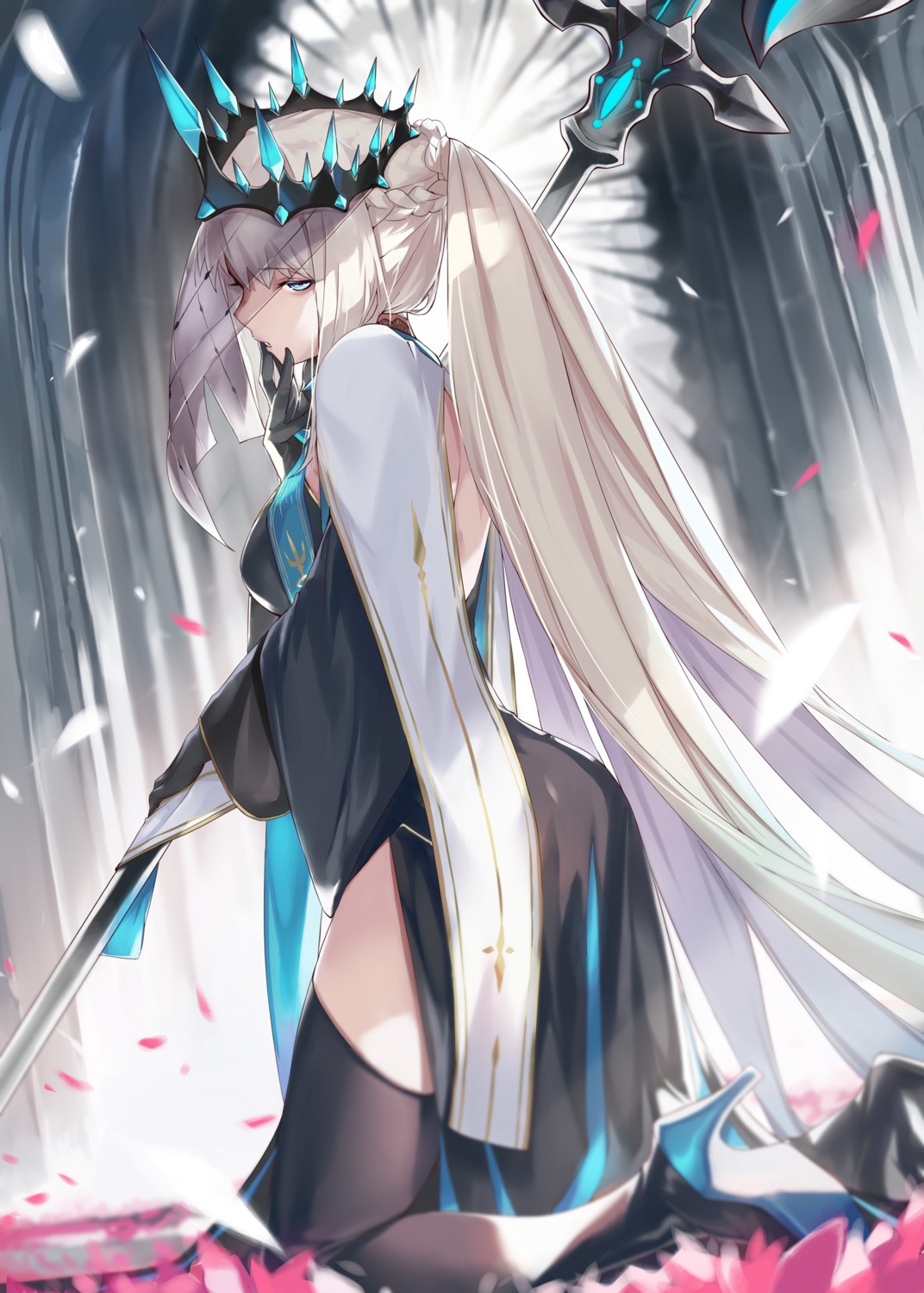 ohland fate/grand order morgan le fay (fate) heels no bra thighhighs ...