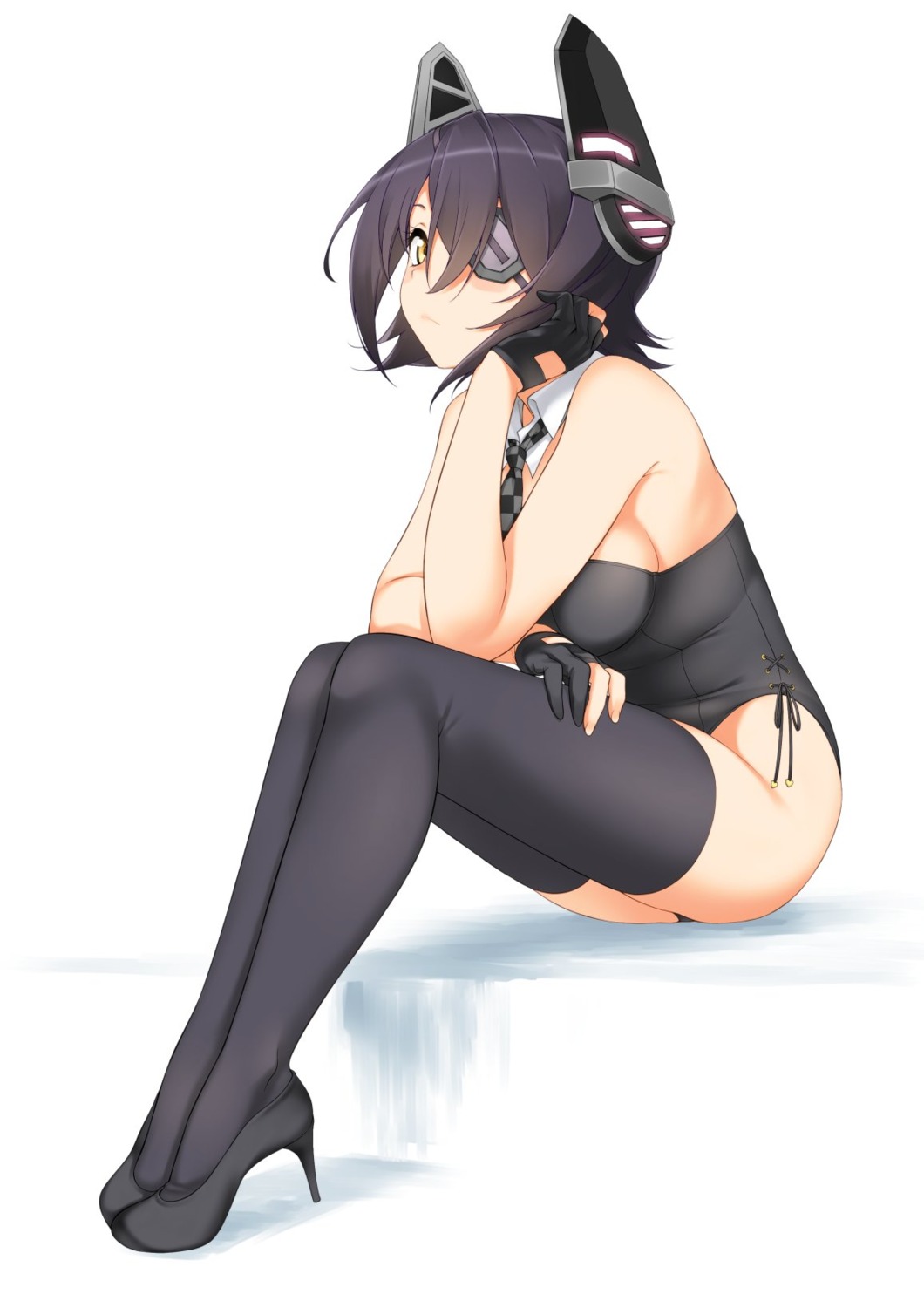 eyepatch hatanaka heels kantai_collection leotard tenryuu_(kancolle) thighhighs