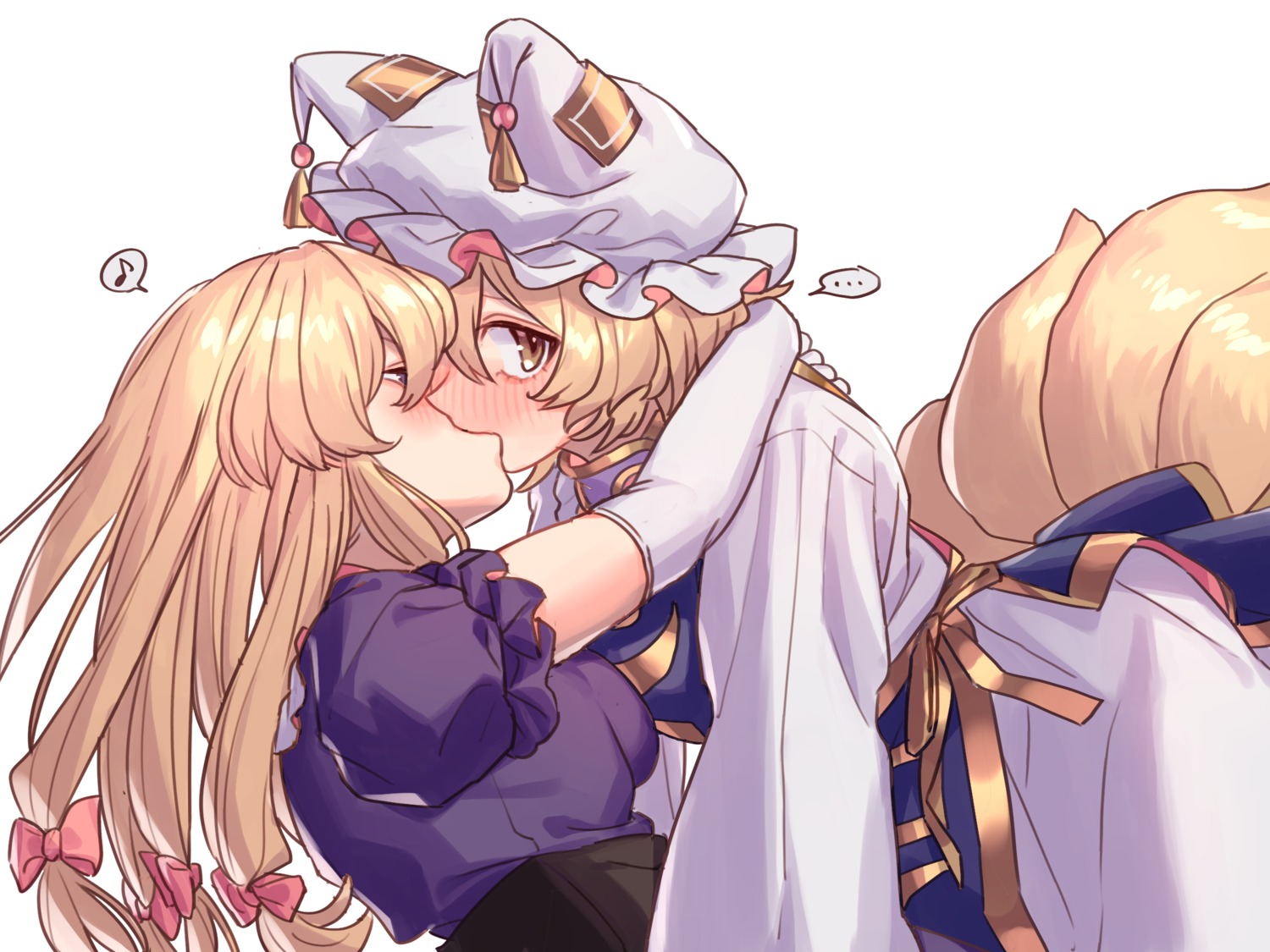 animal_ears kitsune masanaga_(tsukasa) tail touhou yakumo_ran yakumo_yukari yuri