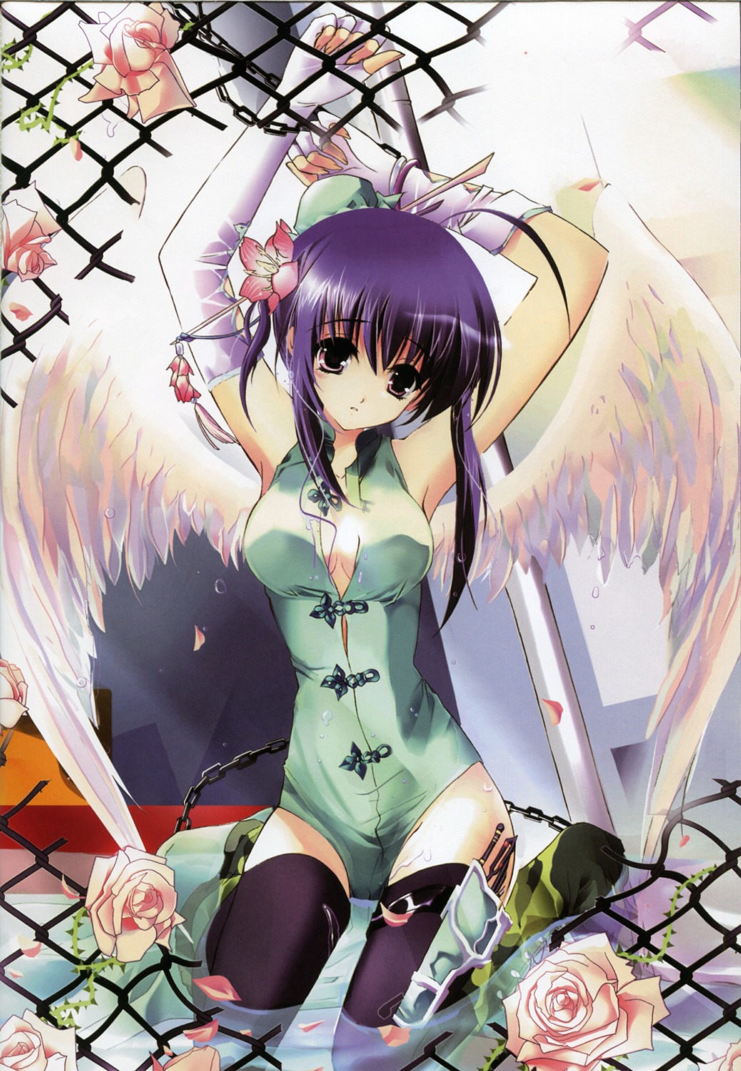 angel harthnir misakura_nankotsu thighhighs wings