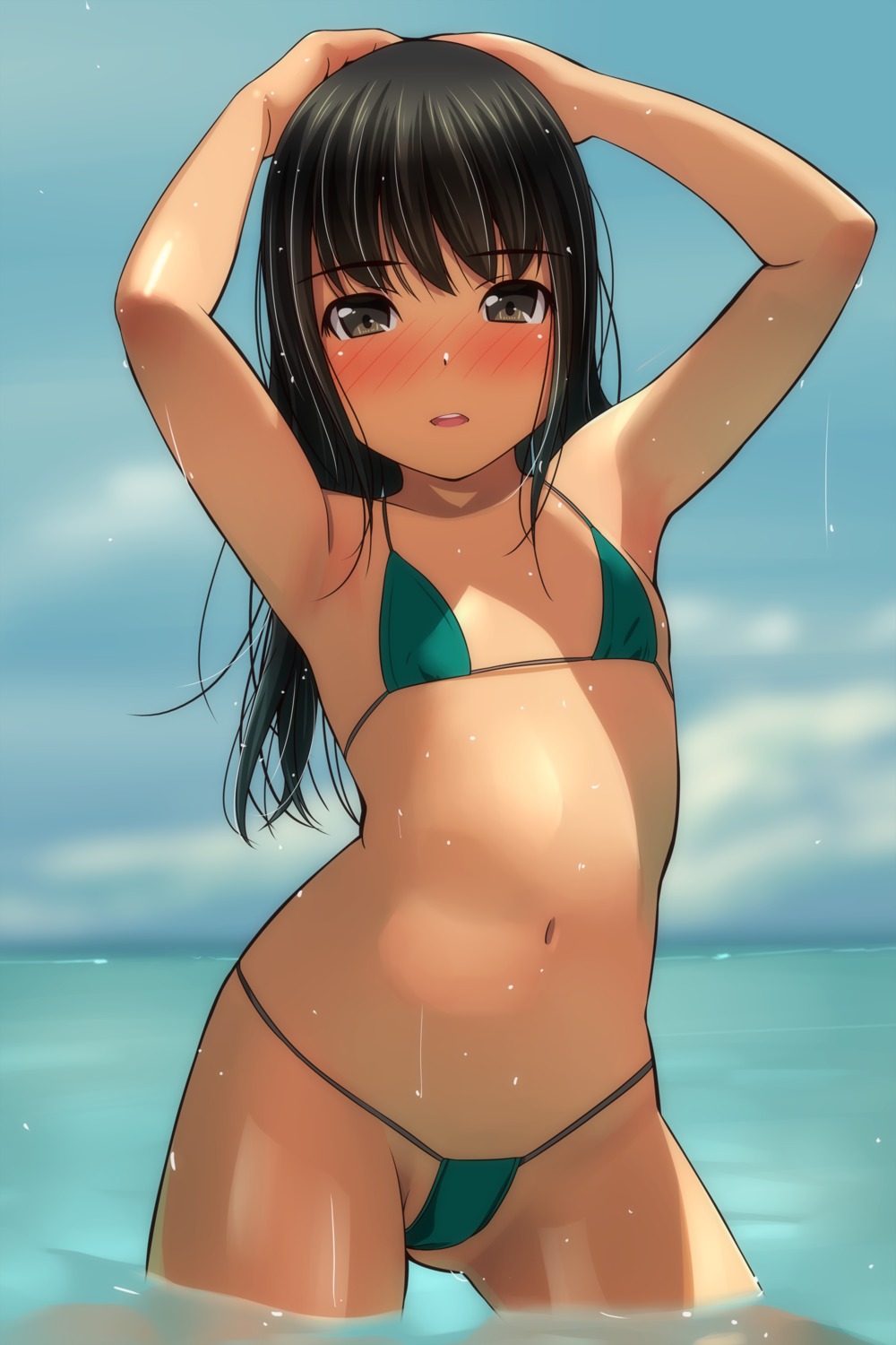bikini loli matsunaga_kouyou swimsuits wet