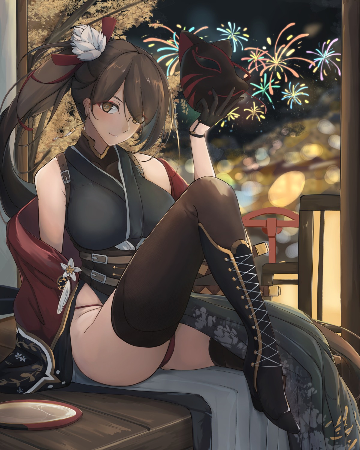 azur_lane japanese_clothes pantsu thighhighs yusha_(m-gata) zuikaku_(azur_lane)