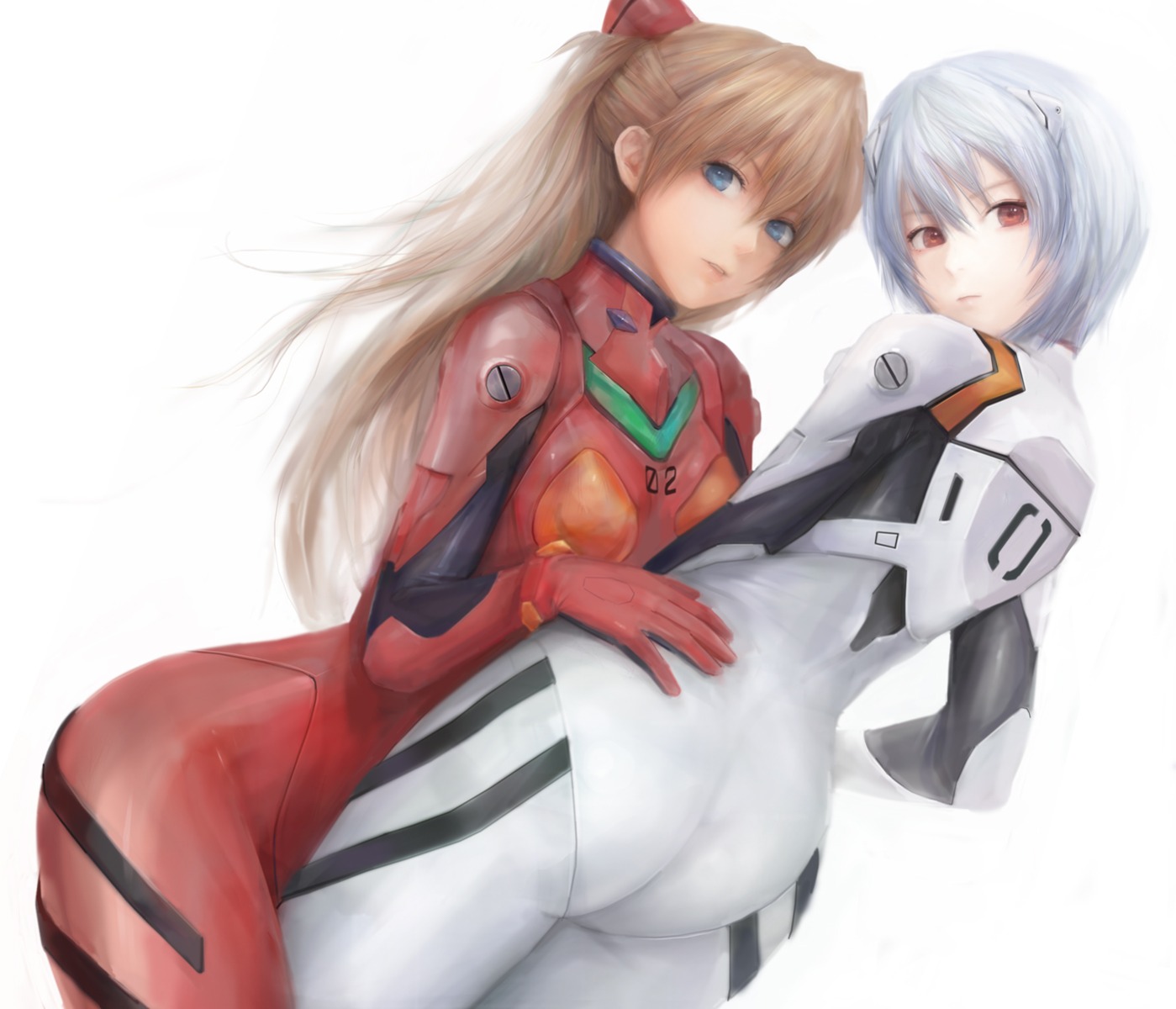 ayanami_rei bodysuit miche neon_genesis_evangelion souryuu_asuka_langley