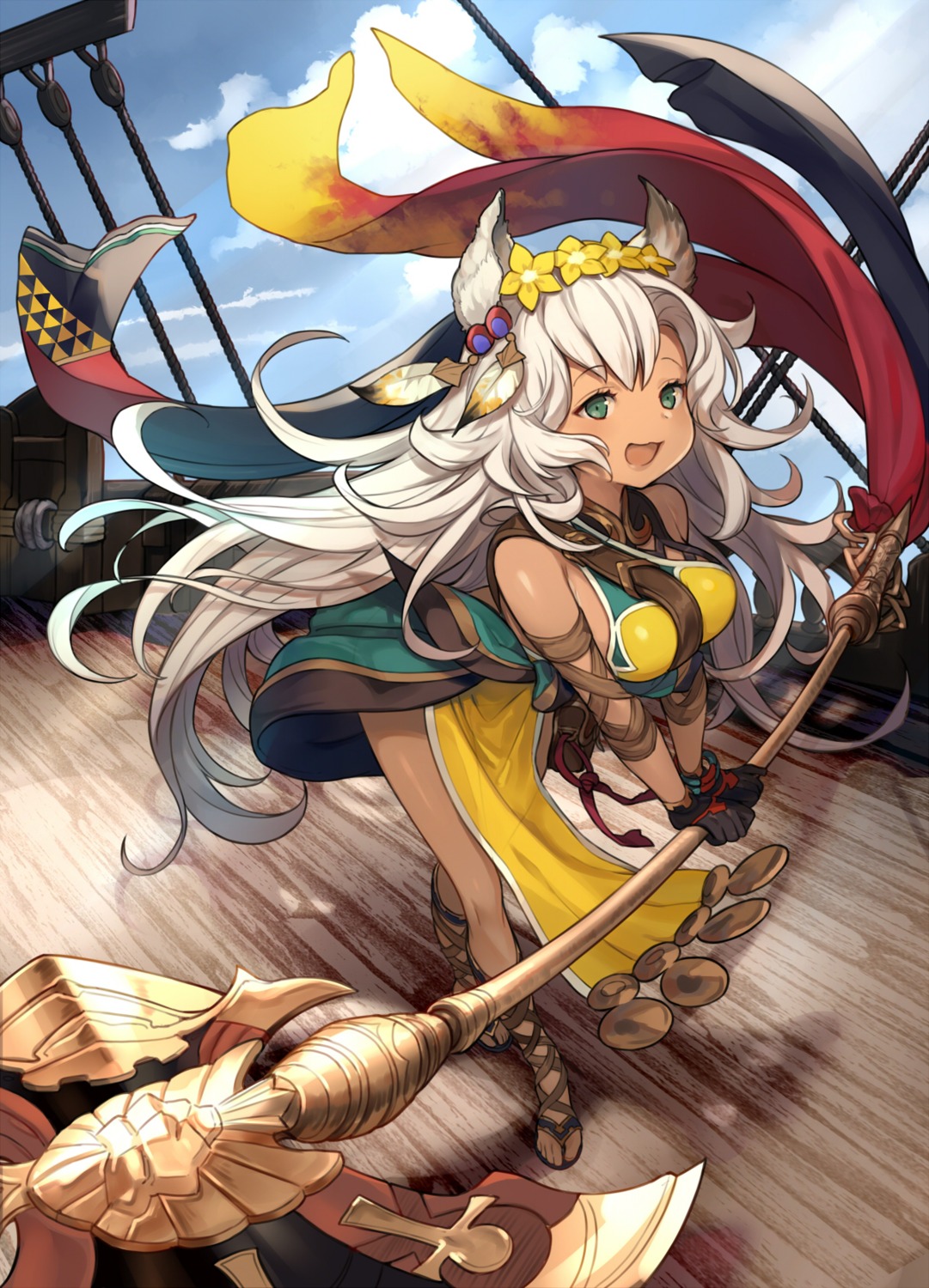 animal_ears granblue_fantasy nemone weapon yuu_(higashi_no_penguin)