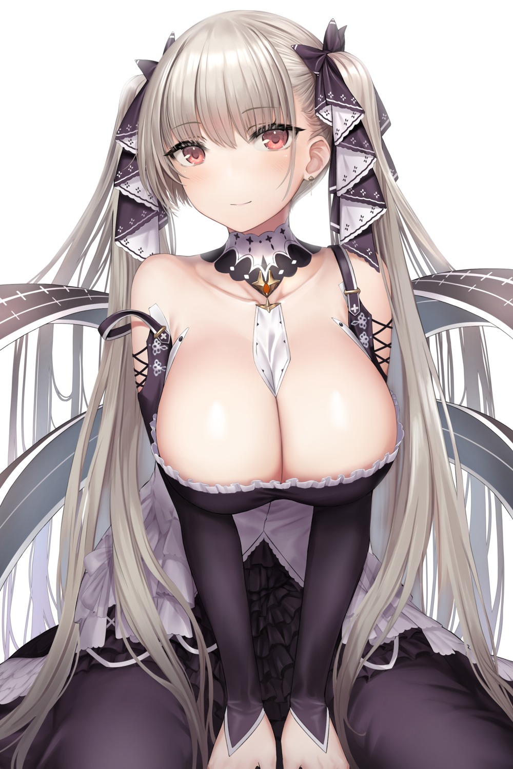 azur_lane breasts formidable_(azur_lane) gothic_lolita lolita_fashion mizuya_nao no_bra open_shirt