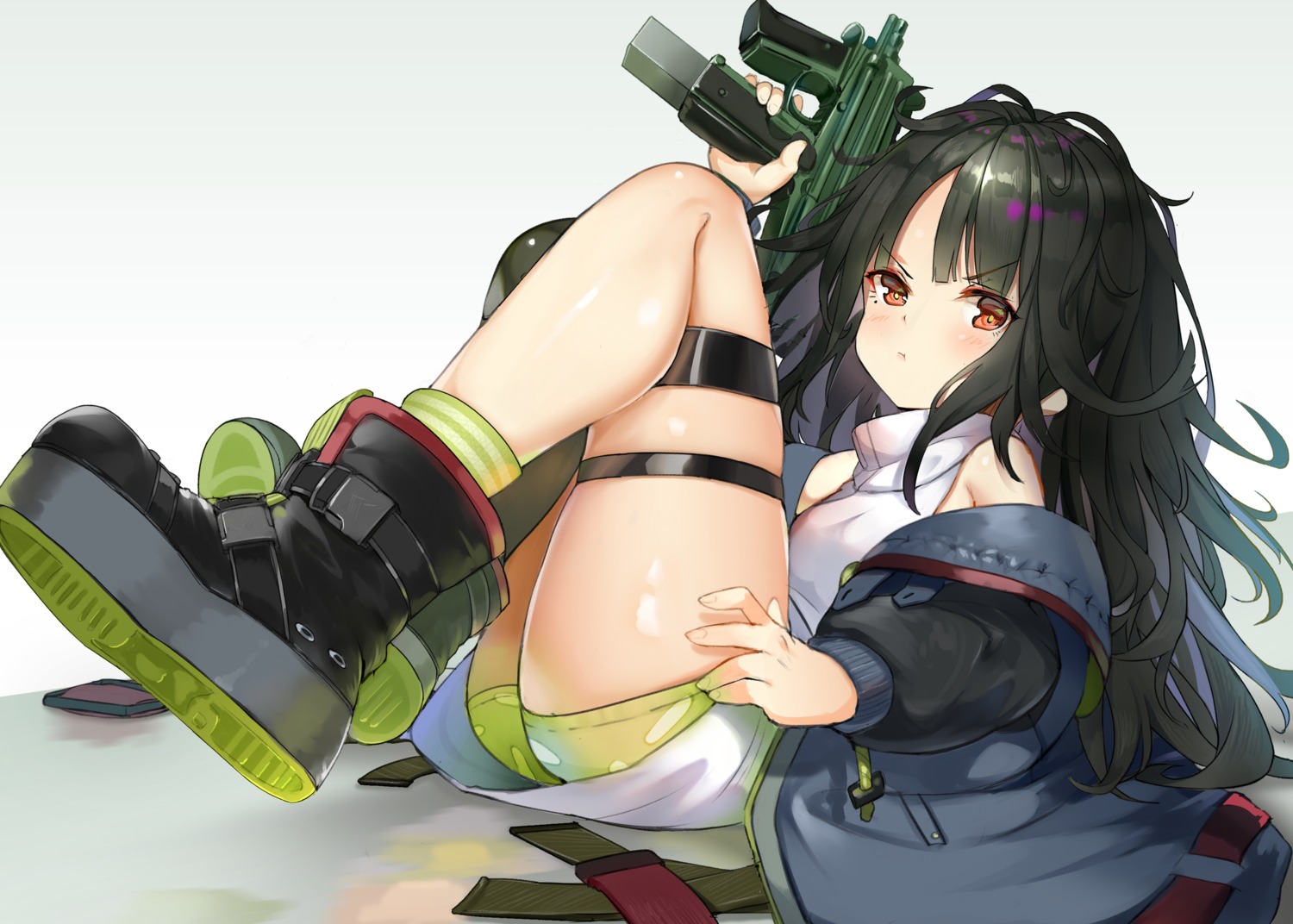 c-ms_(girls_frontline) garter girls_frontline gun hukahire0120