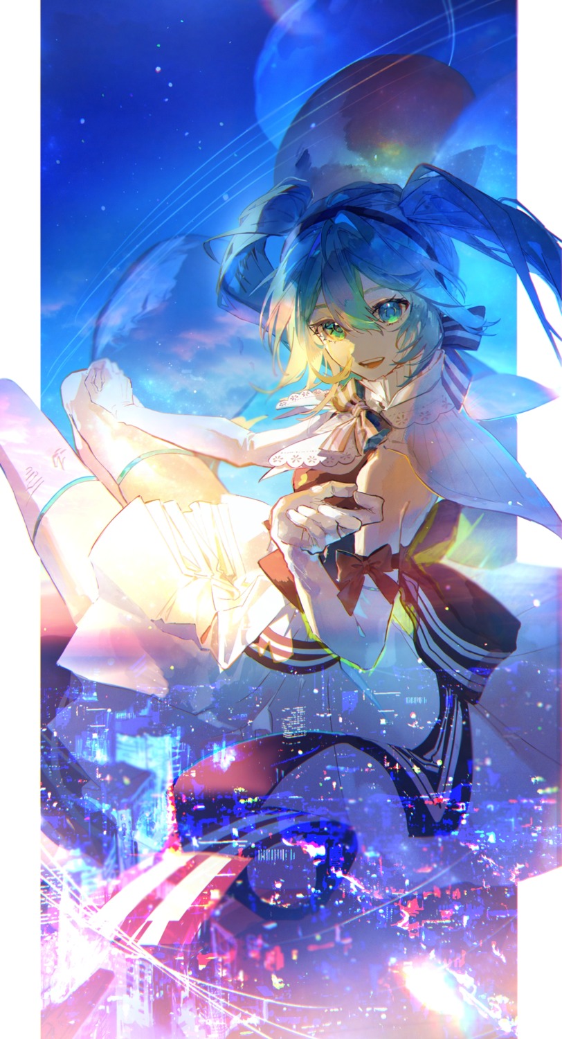 hatsune_miku karanagare thighhighs vocaloid