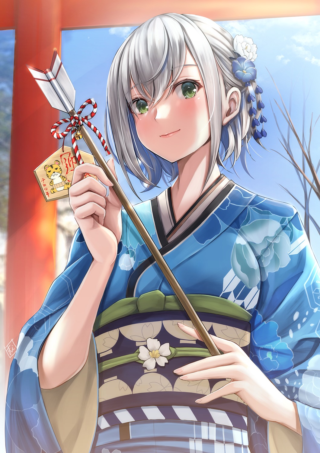 hololive kamishiro_mai_(capti-no) kimono shirogane_noel