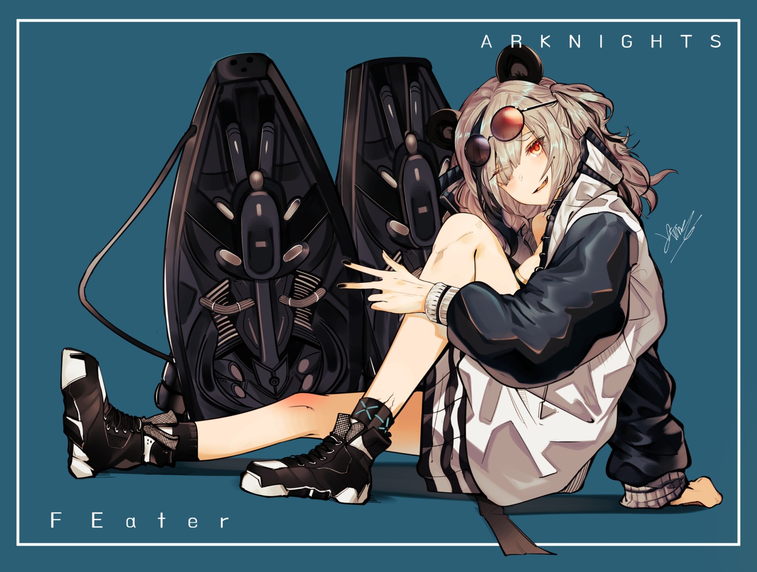 animal_ears arknights cizzi feater_(arknights) megane