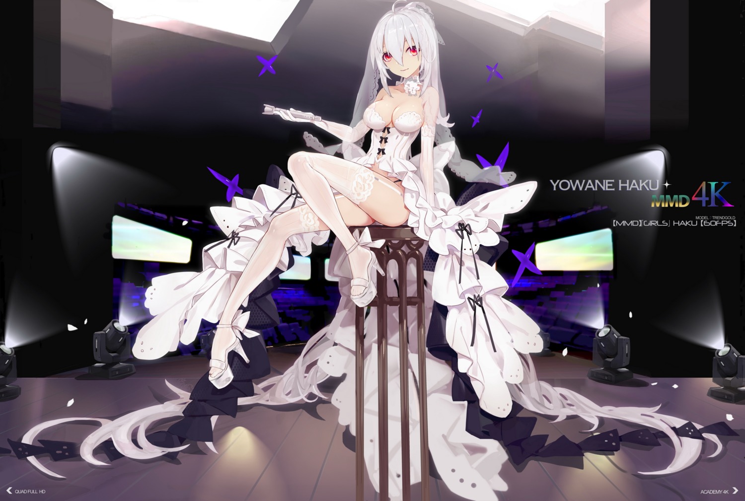 cleavage dress heels kiwamu pantsu stockings thighhighs vocaloid yowane_haku