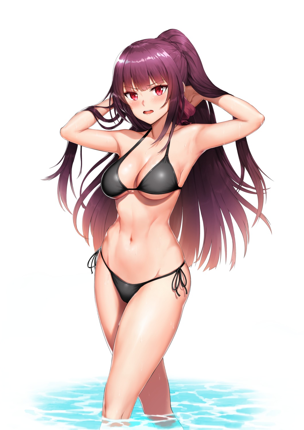 bikini cleavage girls_frontline greem_bang swimsuits underboob wa2000_(girls_frontline) wet