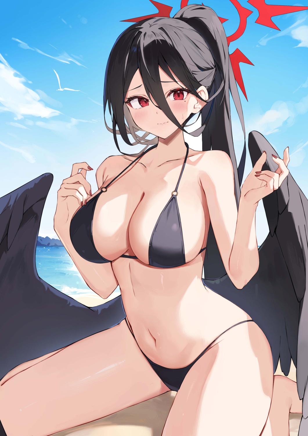 angel bikini blue_archive hanekawa_hasumi swimsuits taht_(that_is_mm) wings