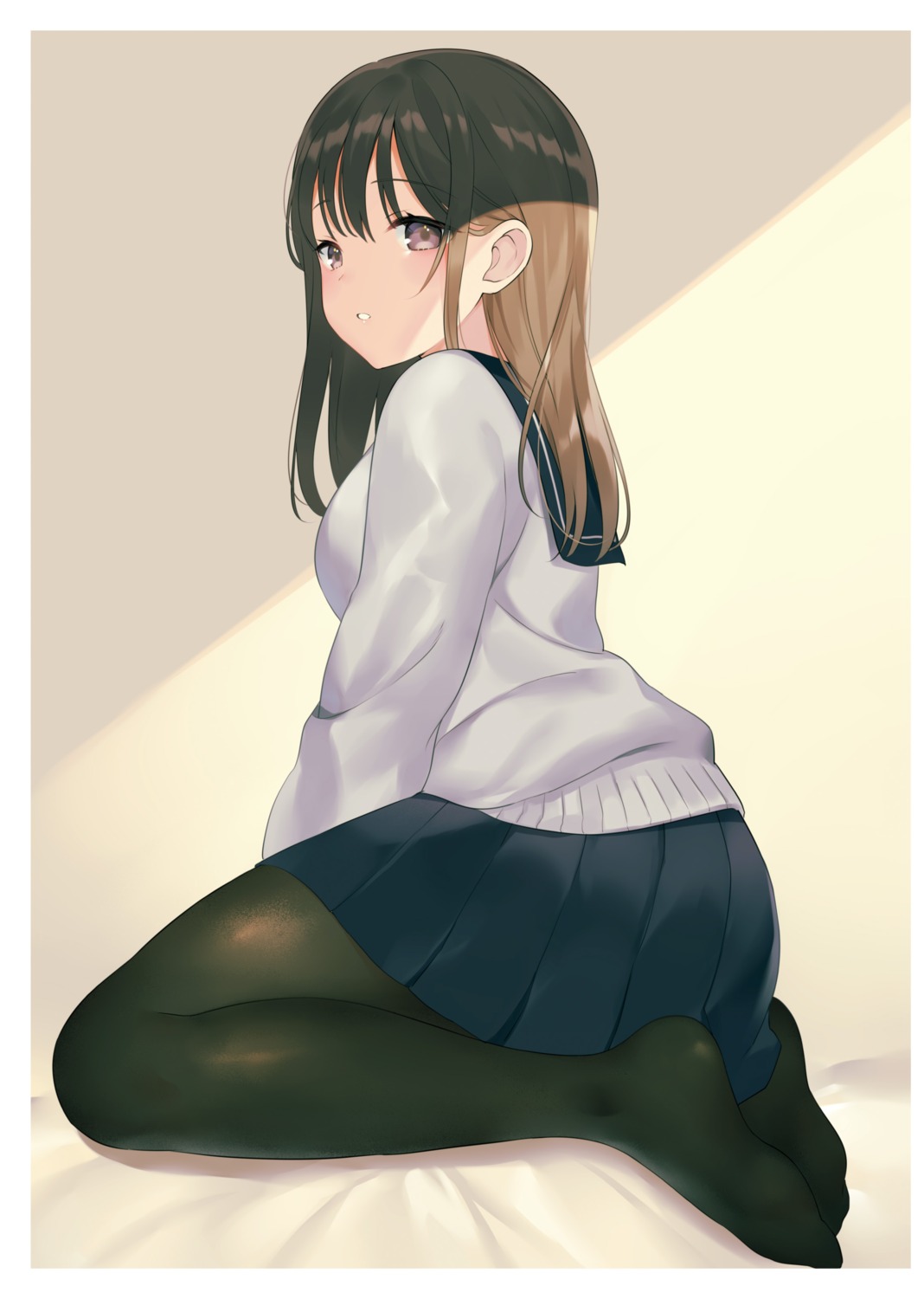 achiki feet pantyhose seifuku sweater