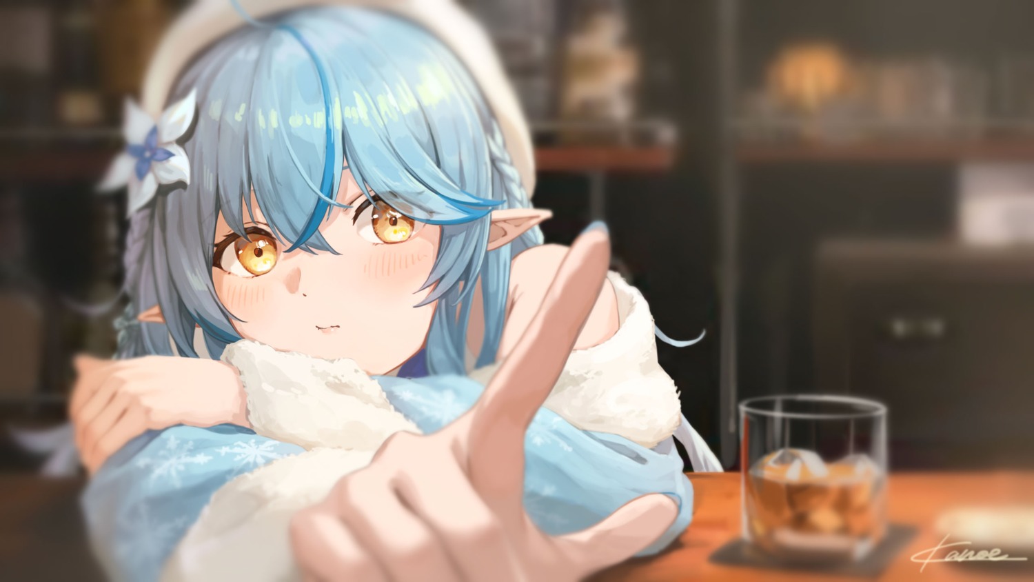 elf hololive kanoe_(tatsukanoe) pointy_ears wallpaper yukihana_lamy