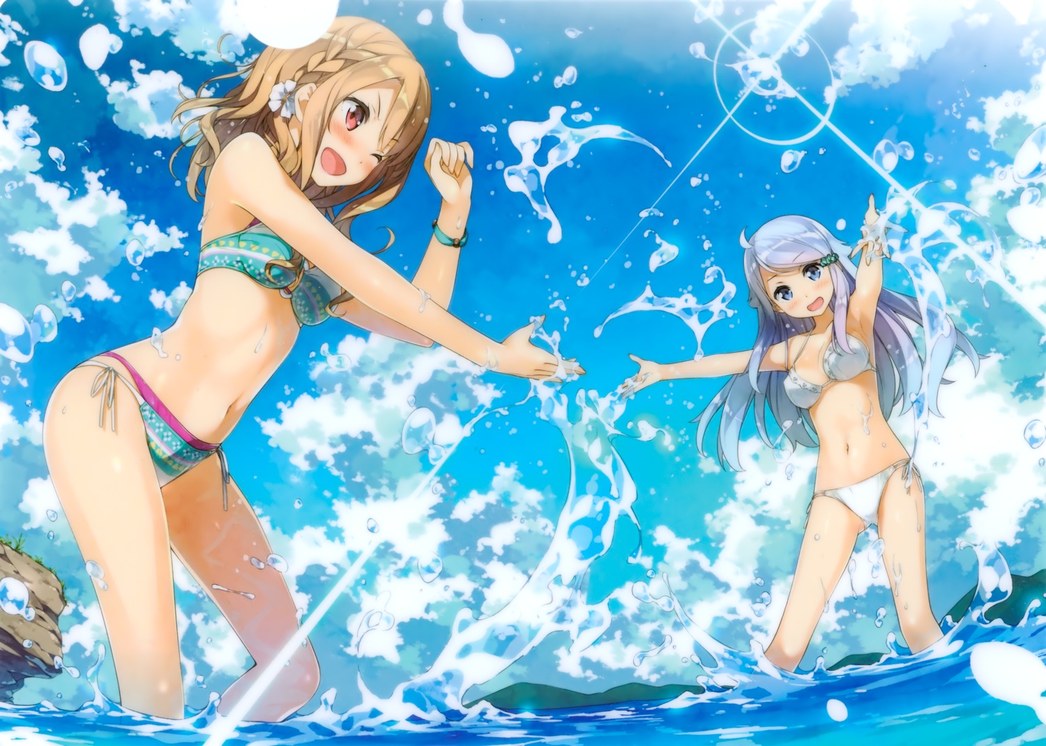 bikini cleavage imouto_sae_ireba_ii. kani_nayuta kantoku shirakawa_miyako swimsuits wet