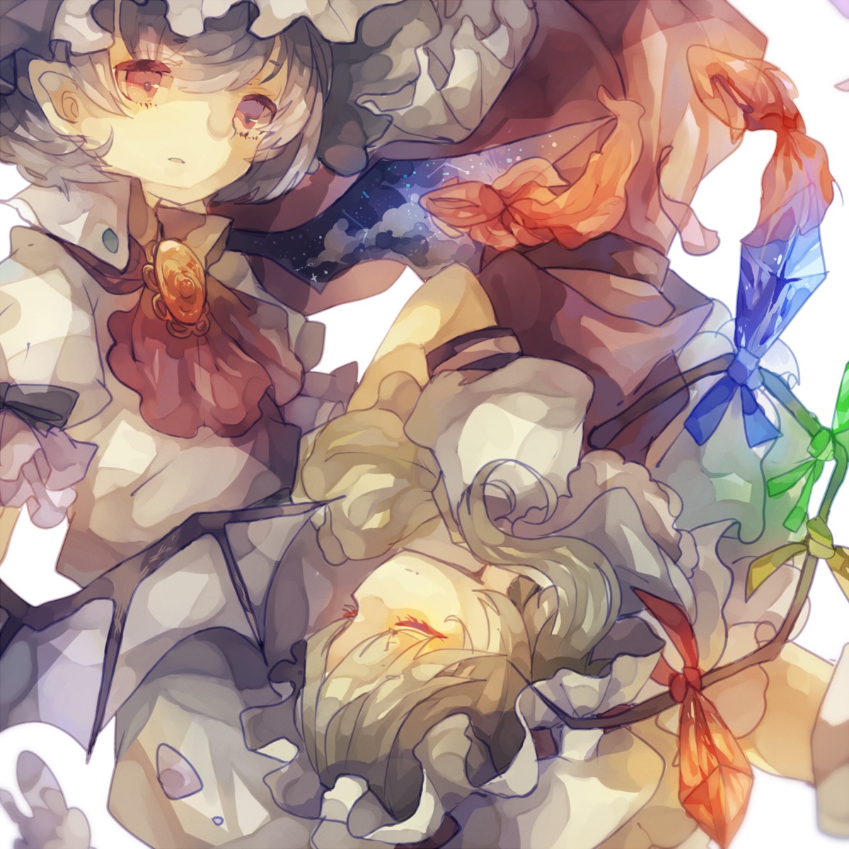 cha_goma flandre_scarlet remilia_scarlet touhou wings
