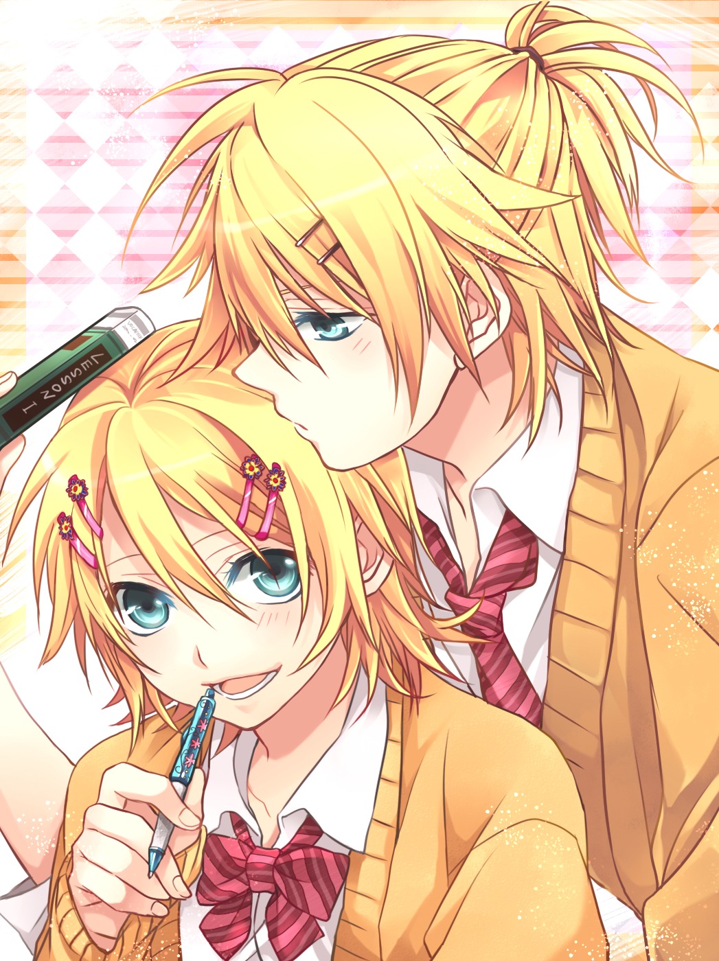 kagamine_len kagamine_rin seifuku teito vocaloid