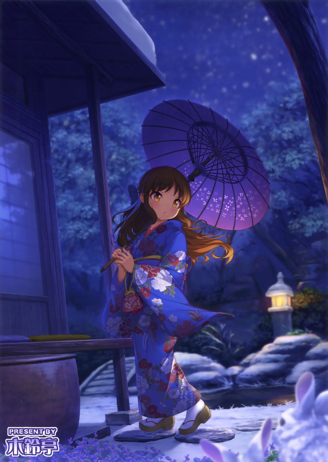 kimono kirin_kakeru tachibana_arisu the_idolm@ster the_idolm@ster_cinderella_girls umbrella