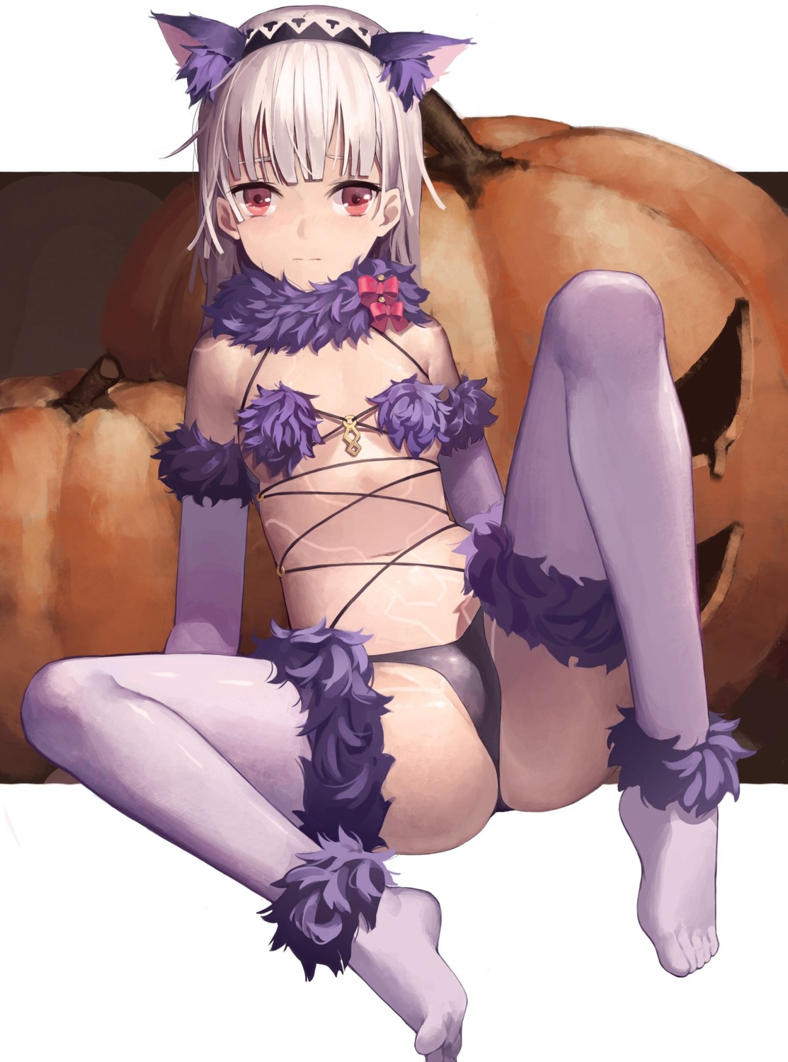 animal_ears attila_(fate/grand_order) cosplay fate/grand_order girls_frontline halloween loli mash_kyrielight no_bra pantsu qiongsheng thighhighs thong