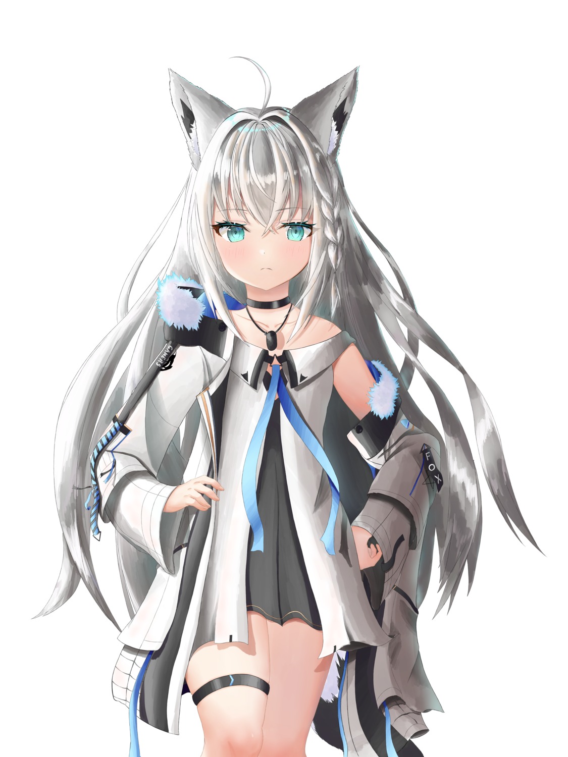 animal_ears dress garter hololive hololive_gamers kitsune shirakami_fubuki tagme tail