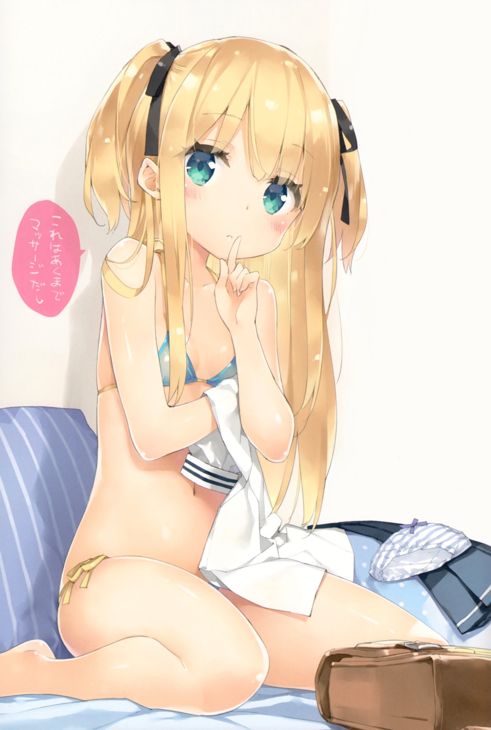 bikini cleavage cropped kani_biimu loli shimotsuki_potofu swimsuits