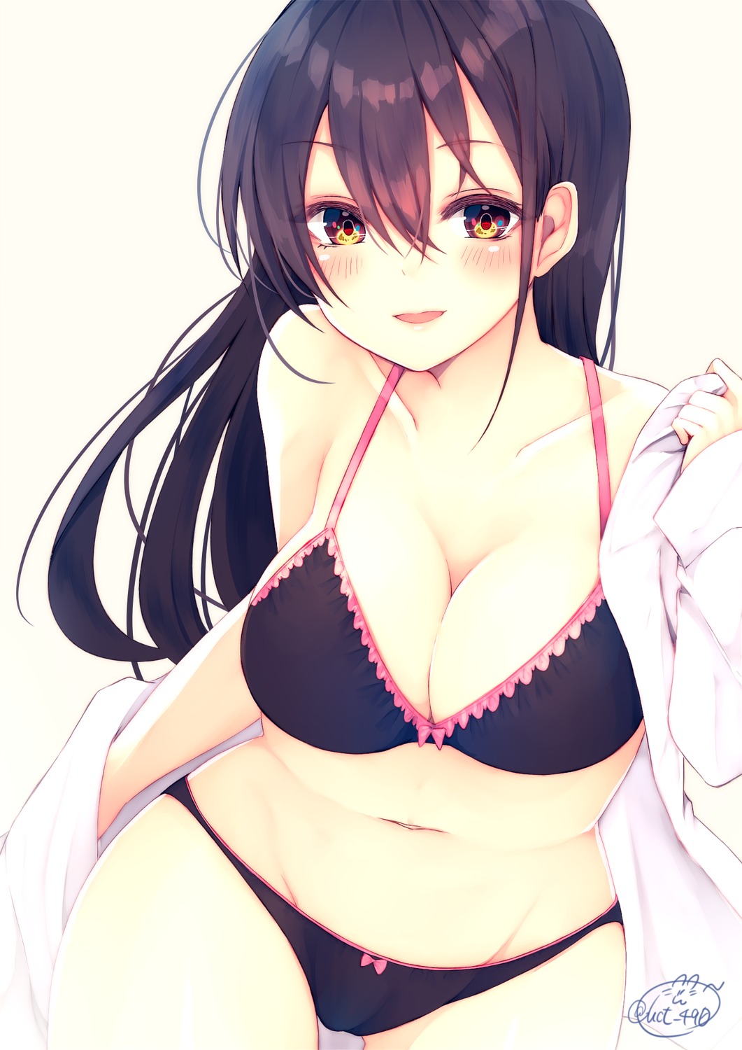 bikini cameltoe chita_(ketchup) cleavage open_shirt swimsuits