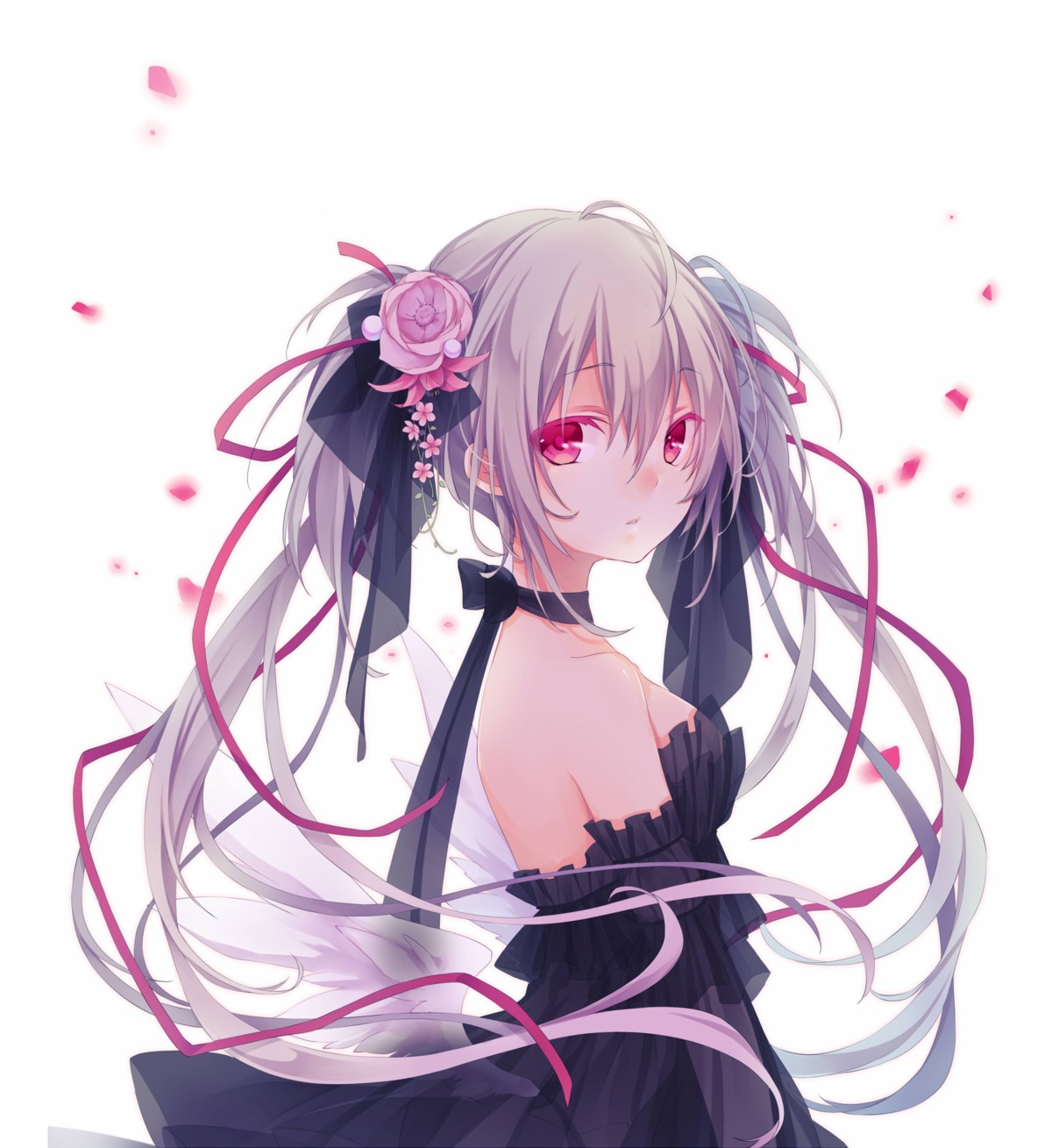 dress kuroi_(liar-player) no_bra see_through wings