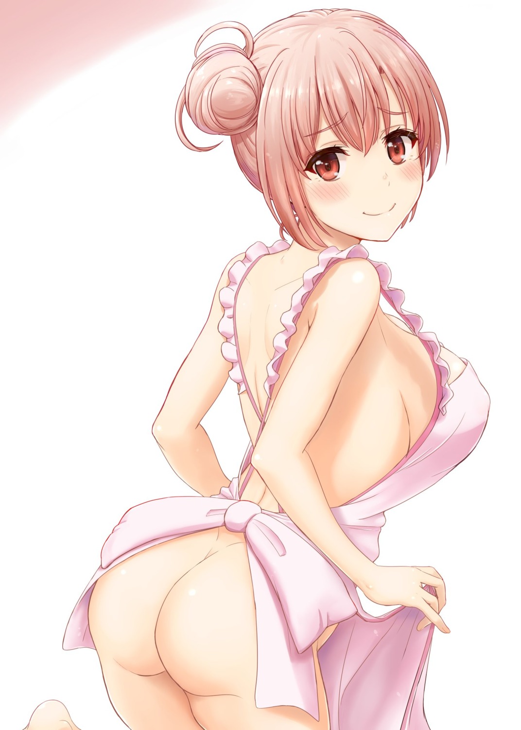 ass inanaki_shiki naked_apron skirt_lift yahari_ore_no_seishun_lovecome_wa_machigatteiru. yuigahama_yui