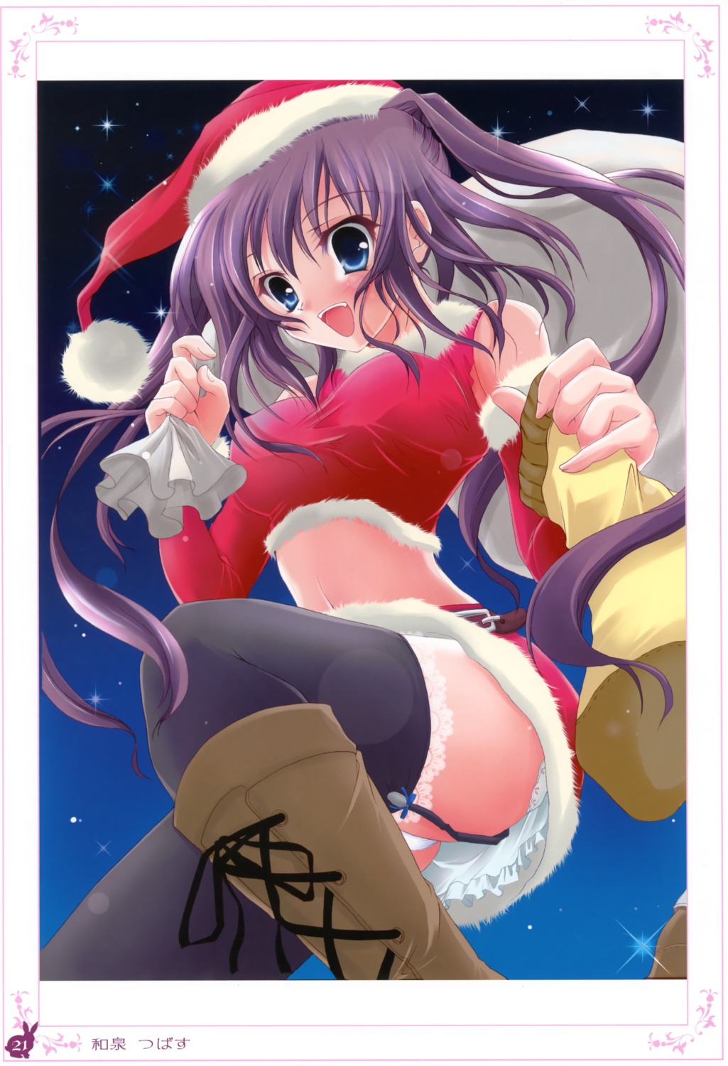 christmas erect_nipples izumi_tsubasu pantsu stockings thighhighs
