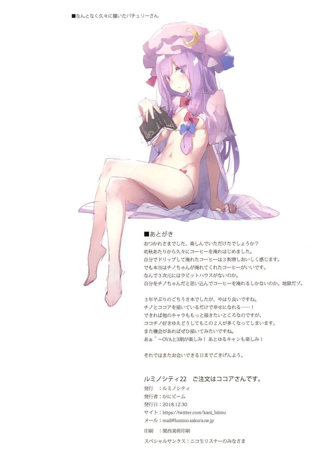 breasts kani_biimu luminocity no_bra pantsu patchouli_knowledge touhou