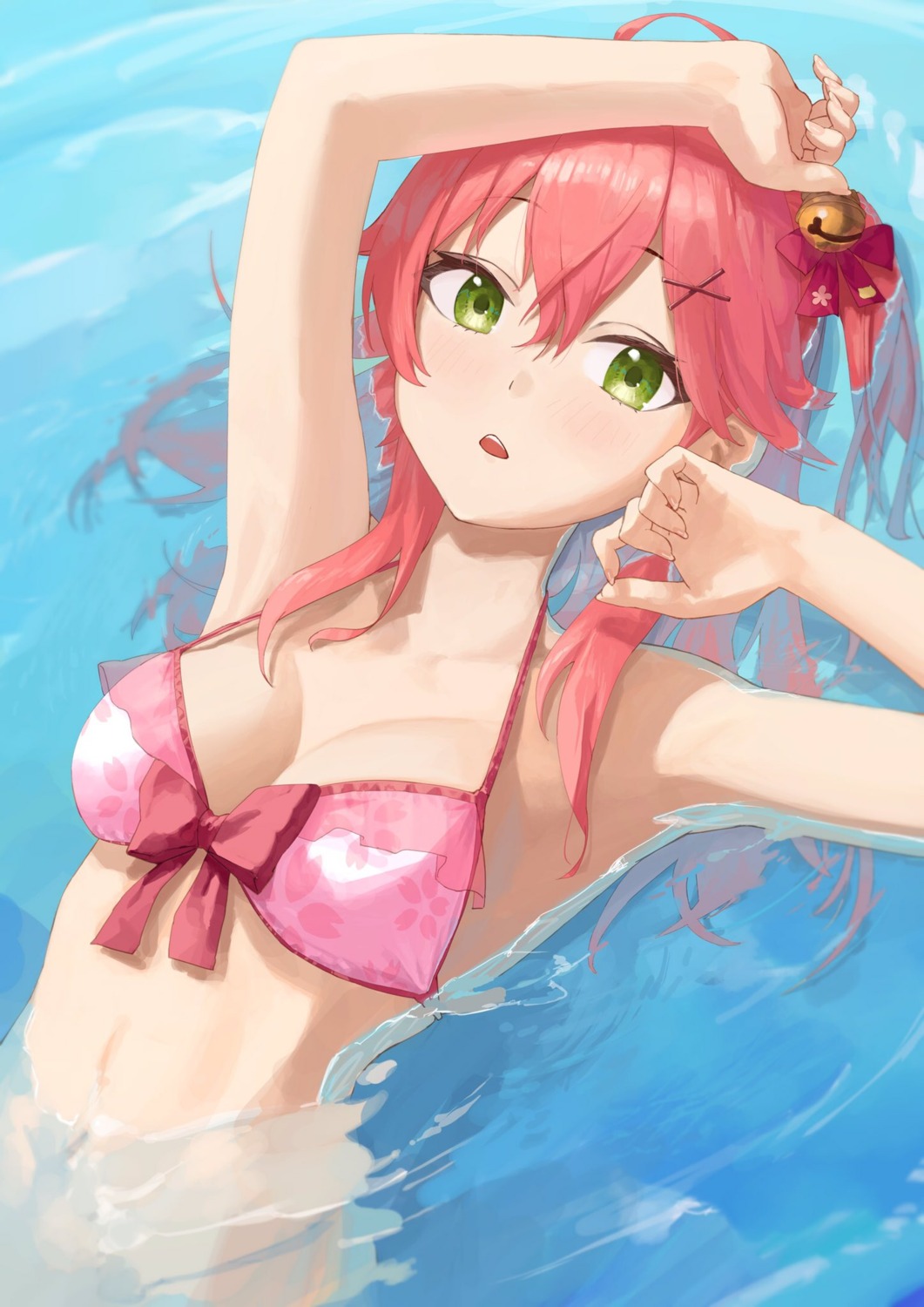 bikini hololive makimaki_makky7 sakura_miko swimsuits wet